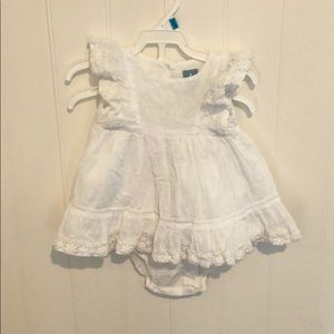 White dress with matching bottoms